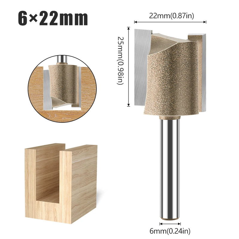 6mm Shank CNC Straight Bit Flush Trim Single Double Flute Router Bit Tungsten Carbide Milling Cutter Woodworking Tools