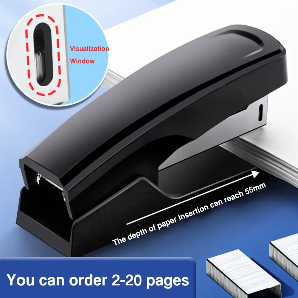 High Quality Use 24/6 Staples Stapler Color Mini Portable Long Stapler Effortless Labor-saving Stapling Machine Office School