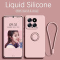Luxury Liquid Silicone Magnetic Holder Stand Phone Case For XiaoMi 13T 14T 15 Redmi 13C 4G Note 12 13 14 Pro Plus 5G Back Cover