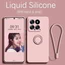 Luxury Liquid Silicone Magnetic Holder Stand Phone Case For XiaoMi 13T 14T 15 Redmi 13C 4G Note 12 13 14 Pro Plus 5G Back Cover