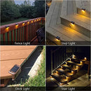Outdoor Solar Step Lights Warm White LED Waterproof Stair Path Lighting for Garden Patio Fence Balcony Decoration Solar Power