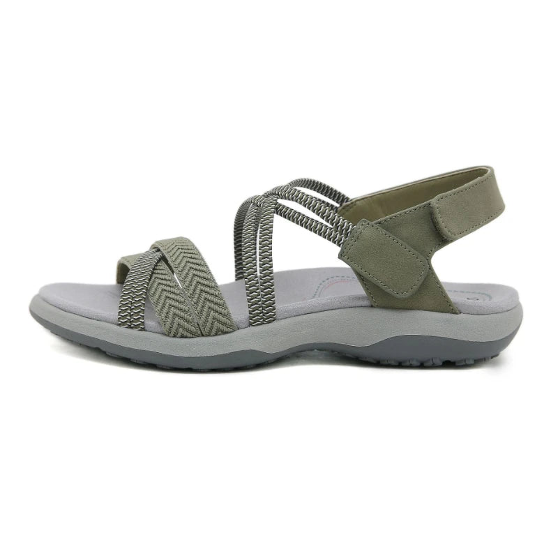 New 2025 Sports Sandals Rubber Velcro Large Size Women's Shoes Casual Comfortable Breathable Simple Summer Middle-Aged People
