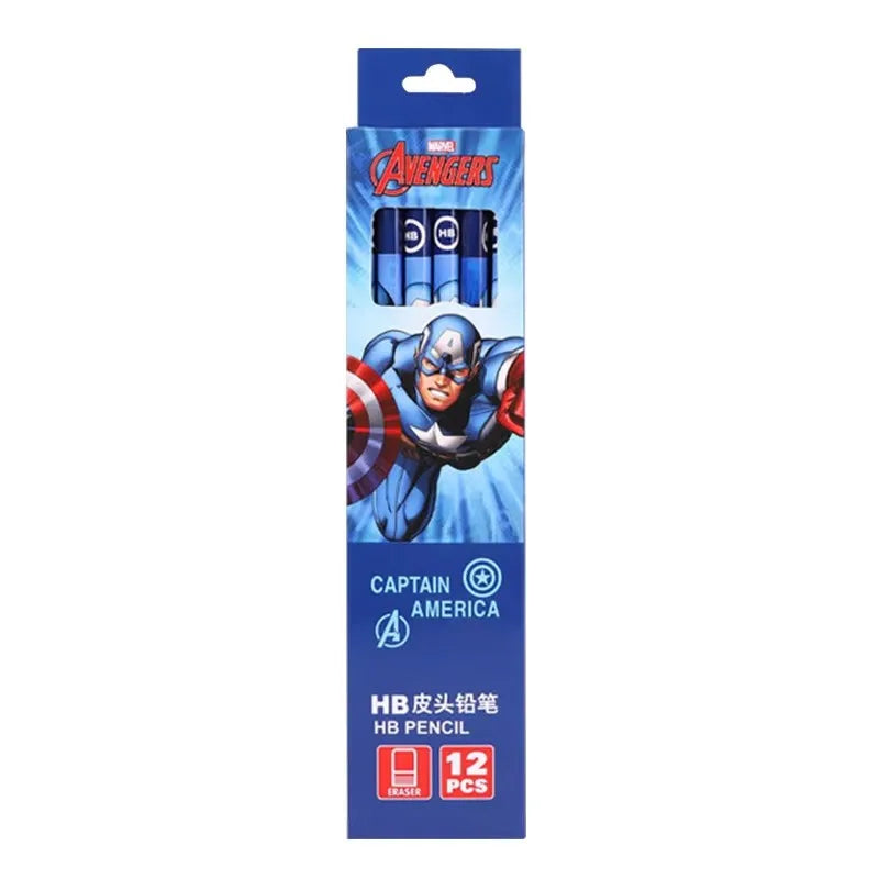 12pcs Disney Spiderman Hb Pencil With Eraser Lotso Elsa Student Stationery Write Draw Pencil Kids School Supplies Wholesale