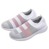 Sapatilhas femininas vulcanizadas leves, sapato de caminhada, mocassins casuais, tênis, meia de deslizamento, malha, moda feminina, 2022