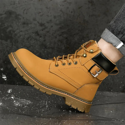 Latest 2023 Waterproof Men Leather Boots Steel Toe Cap Safety Work Shoes Anti Smashing Indestructible Construction Welding Boots