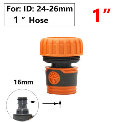 Conector rápido para manguera de jardín, acoplador de tubería de 1/2, 3/4 y 1 pulgada, conector de agua de parada, junta de reparación de 16/20/32 mm, accesorio para sistema de riego