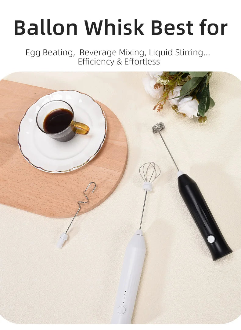 Electric Coffee Milk Foaming Mixer Coffee Creamer Whisk Handheld Egg Beater Froth Mixer Kitchen Automatic Kitchen Whisk Tools