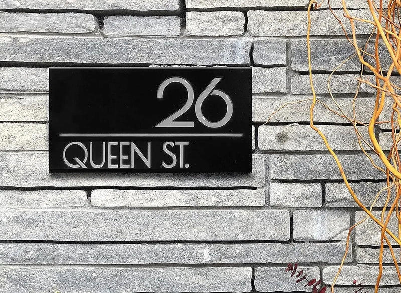 Custom Laser Cut 28/40/45cm Acrylic Modern 3D Floating House Number Sign Outdoor Street Name Waterproof Plate Matte Black White