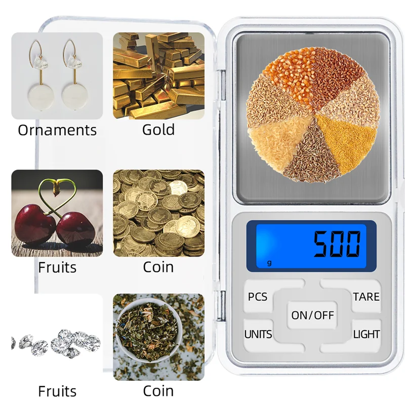 200g/300g/500g x 0.01g /0.1g/Mini Presicion Pocket Electronic Digital Scale for Gold Jewelry Balance Gram Scales