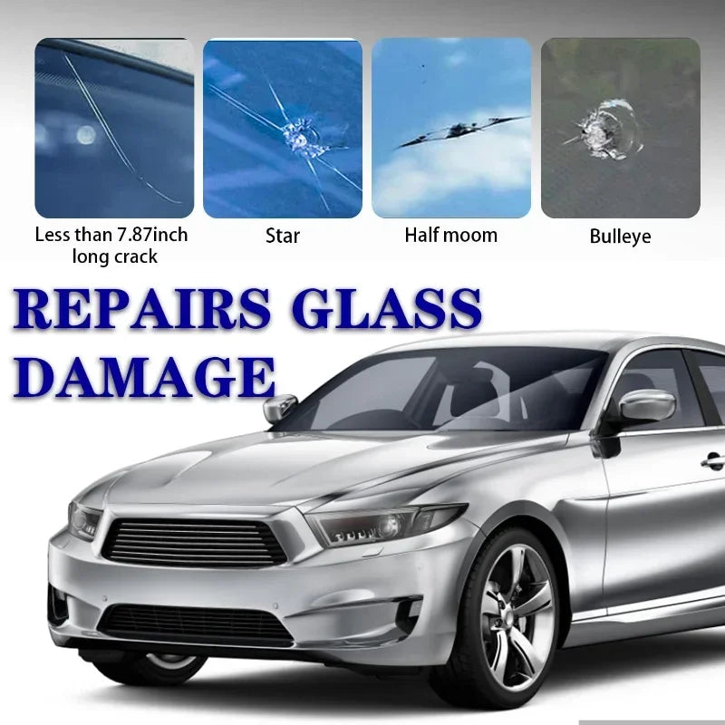 LAICY - Kit de reparación de parabrisas (2 piezas), nanocristal para automoción, herramienta de bricolaje para reparar grietas y astillas, reparación de ventanas delanteras