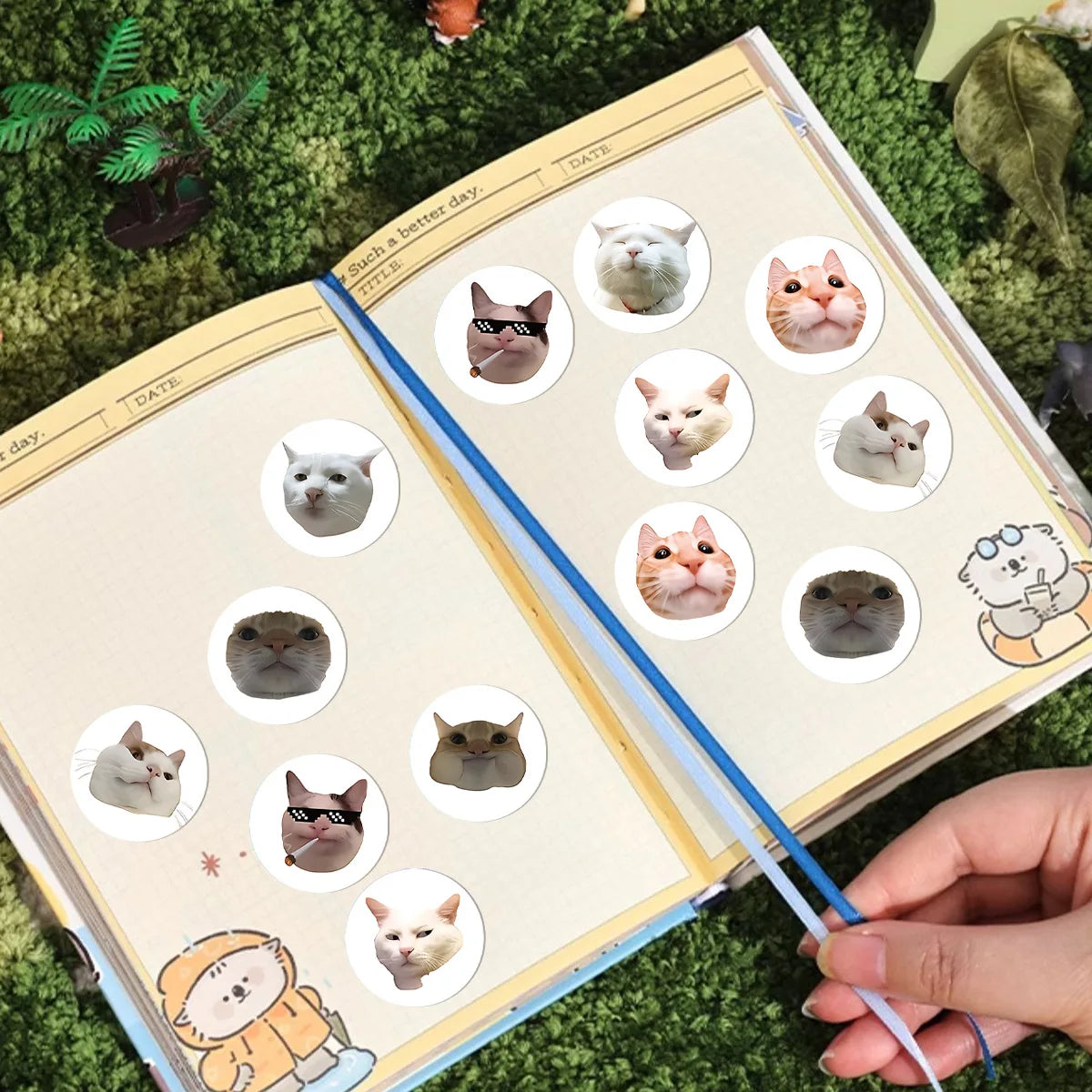 100pcs/500pcs Cartoon Meme Cat Stickers for School Reward Stickers Classroom Decor Encouragement Sticker for Student Teacher
