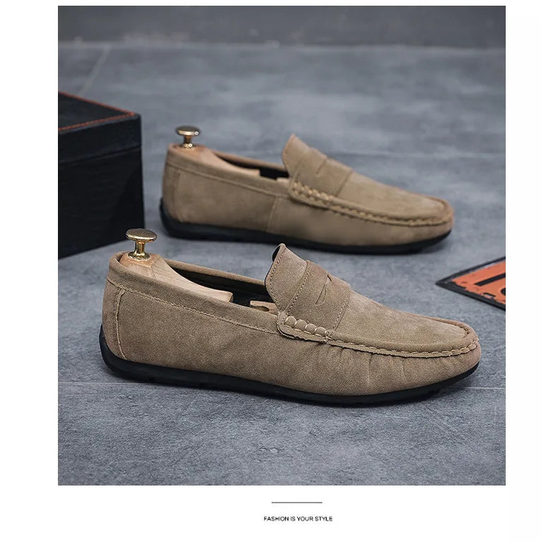 New Men's Loafers, Lightweight and Breathable Casual Shoes, Mens Flat Driving Shoes, Soft Sole Slip-on Business Shoes, Moccasins
