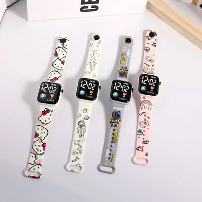Pokemon Pikachu Dragon Ball Z Sport Casual Watches Led Silicone Watch Color Lovely Digital Children Wristwatch Clock Gift Toys