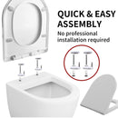 O-Shaped Toilet Seat Slow Close Quiet Lid Thickened Durable for Both Adults Children Universal Bathroom Accessories