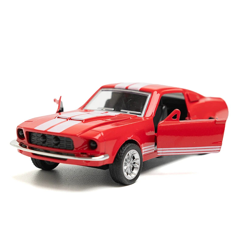 1:36 Alloy Diecast Mustang Classic Vintage Car Model Pull Back Car Miniature Vehicle Replica For Collection Gift
