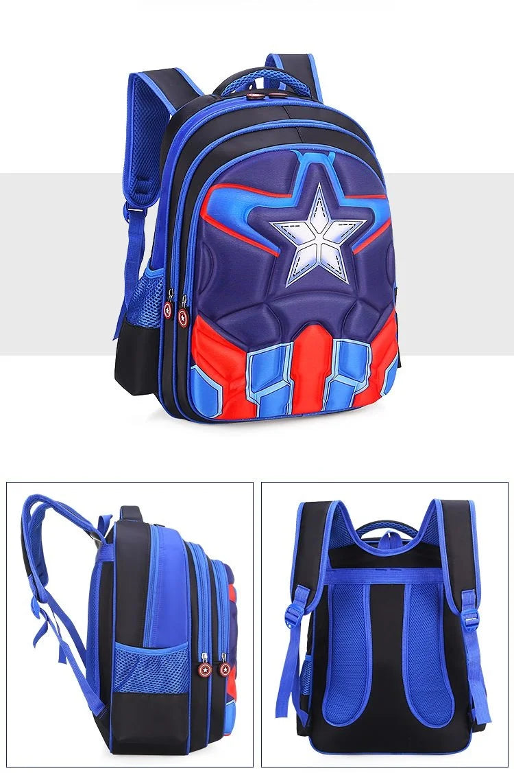 3D five-pointed star children's backpack, nylon waterproof fabric, light-weight children's backpack