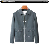 New Spring Autumn Men Outdoor Leisure Windbreak Lapel Jacket Men Solid Color Fashion Style Brand Loose Jacket Coat Male Clothing
