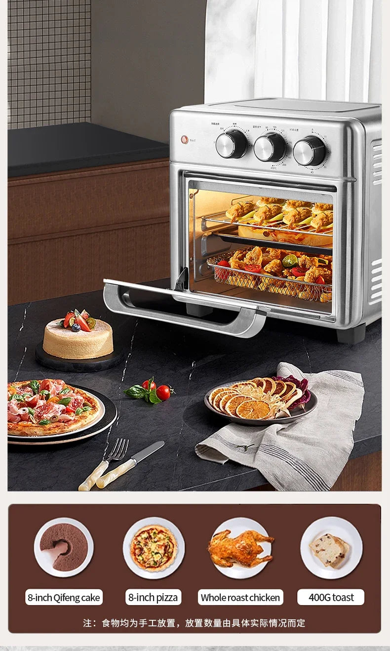 Smart Air Fryer Oven, 26L/13L Large Capacity Electric Air Fryer, Visible Window, Household Kitchen Deep Fryer without Oil, EU 220V
