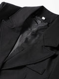 Elegant Black Women's Blazer Coat Slim Single Breasted Long Sleeve Lapel Female Coats 2025 Spring Fashion Simple Lady Outwear