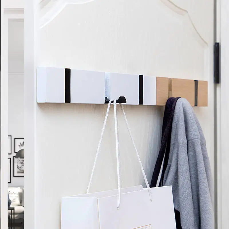 Colgador de llaves de bambú para colgar en la pared, organizador de pared, perchero rectangular, ganchos para abrigos, decoración del hogar, perchero