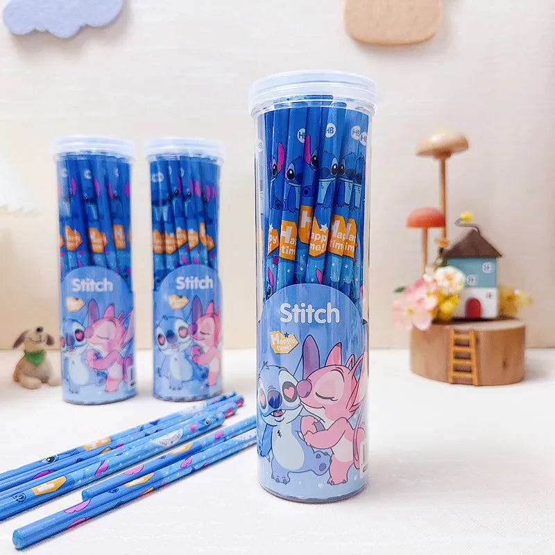12pcs/30pcs Anime Pencil Lilo&Stitch Series Kids Stationery Pen School Supplies Cute Pencil Sharpener Toys Birthday Gifts