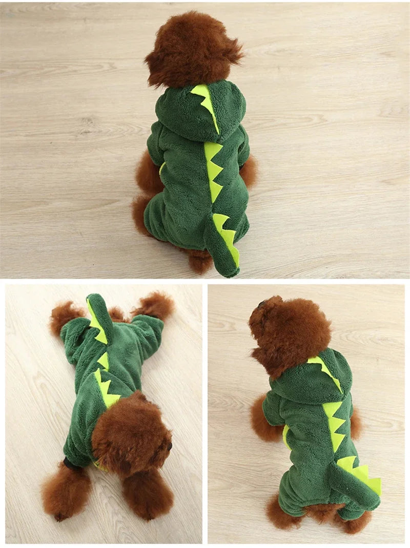 Cute Animal Dog Cat Costume Small Dogs Cat Winter Warm Pet Jumpsuit Pajama for Yorkies Poodle Overalls Puppy Mascotas Clothes