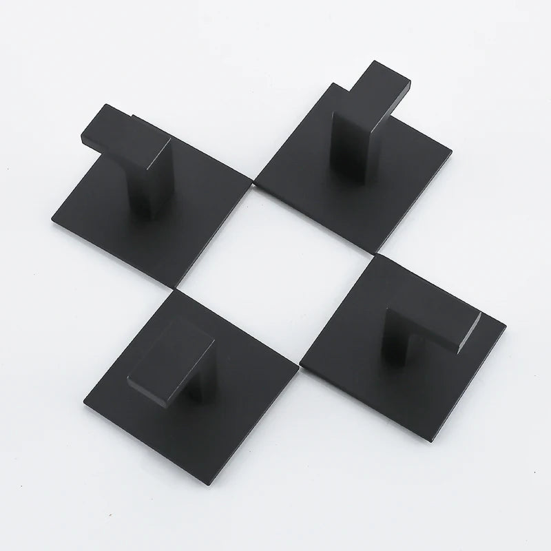 Black Self-Adhesive Wall Hooks For Hanging Keys Clothes Hanger Door 3M Robe Hook Coat Rack Towel Holder Bathroom Accessories