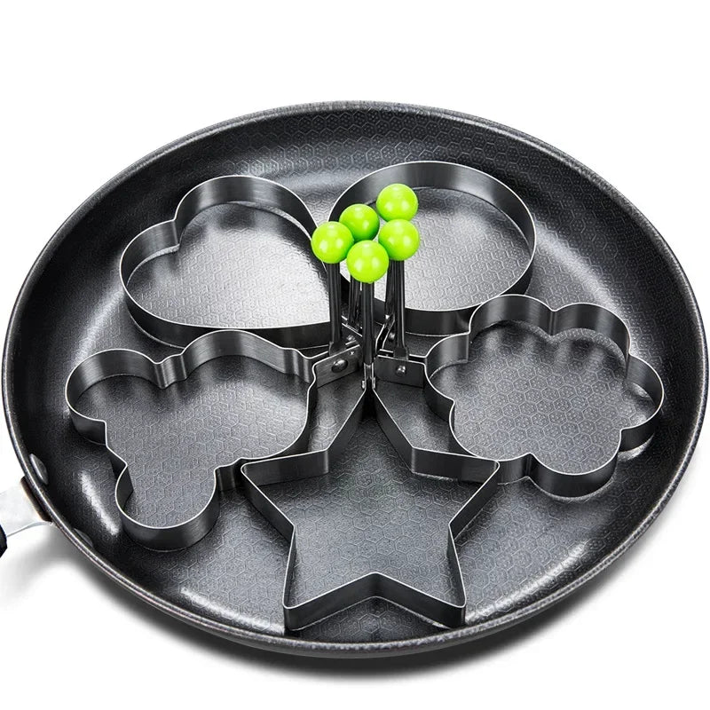 Nuevo molde de acero inoxidable para huevos fritos, forma de corazón, para hacer panqueques, para el desayuno, para hornear tortillas, herramientas de cocina, accesorios de cocina, gadget