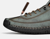 Handmade Leather Men's Casual Slip-On Loafers Breathable Leather Shoes Men's Flat Fashion Moccasins Tooling Shoes Plus Size