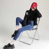 Women's Thermal Jeans Winter Snow Warm Plush Stretch Jeans Lady Skinny Thick Fleece Denim Long Pants Retro Blue Pencil Trousers