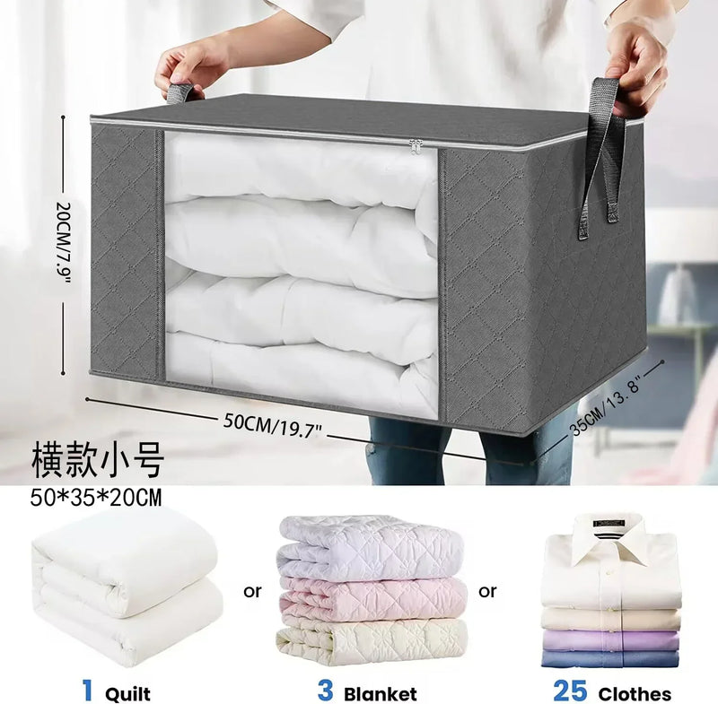 1/3pc Large Capacity Clothes Storage Bag Foldable Blanket Storage Bags Storage Containers for Organizing Bedroom Closet Clothing