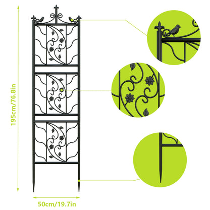 Metal Garden Trellis Tall Plant Climbing Fence for Vegetables Grapes and Flowers