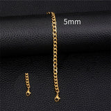 3-11mm Thick Waterproof Chain Bracelet for Men, Stainless Steel Cuban Chain Wristband, Classic Punk Heavy Men's Jewelry Gift