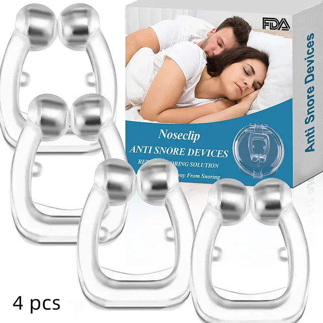 Magnetic Snore Stopper Ring, Nasal Dilators, Aid Device with Case, Stop Snoring Nose Clip, Night, Easy Breathe, 1, 2, 4 pcs 
