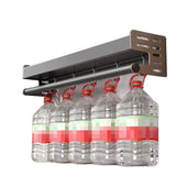 Gunmetal Space Aluminum Kitchen Storage Rack - No-Drill Wall Mounted Multi-Functional Organizer for Spice Jars and Knives
