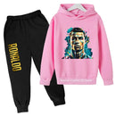 2024 Cristiano Ronaldo CR7 Cosplay Costumes Kids Football Idol Hoodie Set Pants Kids Boys High Quality Tops Girls Clothing Sets