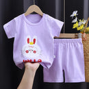 New Boys Summer Clothing Set Full Bear Print Cotton Short Sleeve T-shirts and Shorts 2PCS Breathable Outfit For Girls