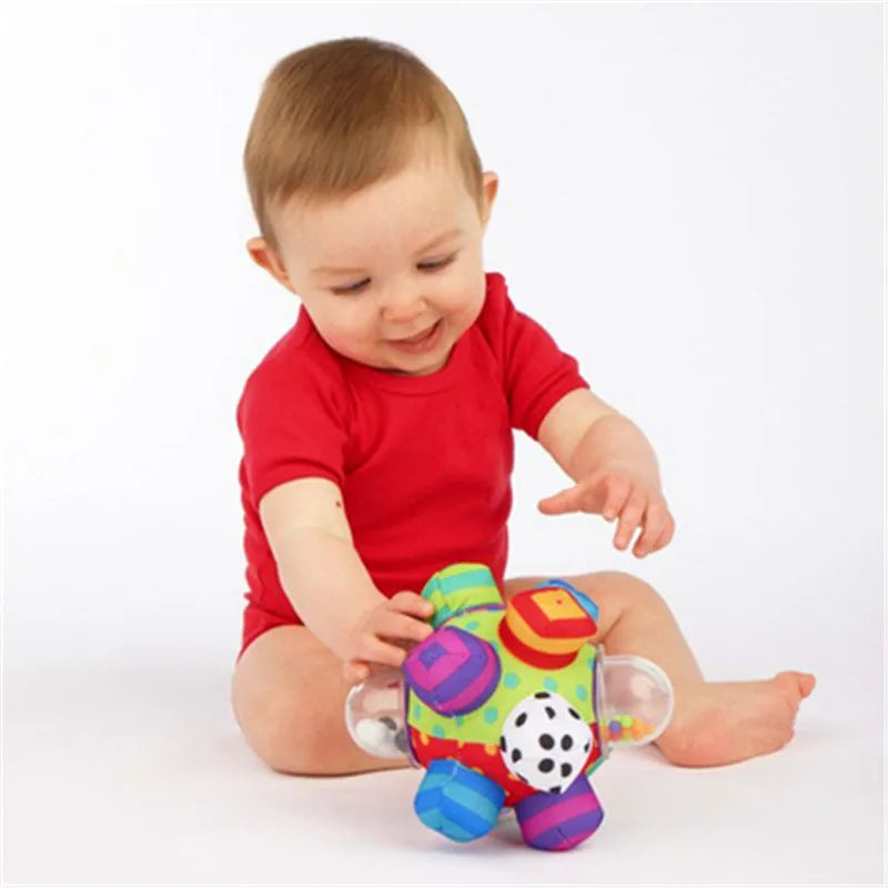 Baby Toys 0 12 Months Rotating Rattle Ball Grasping Activity Baby Development Toy Silicone Teether Sensory Toys for Babies Gifts