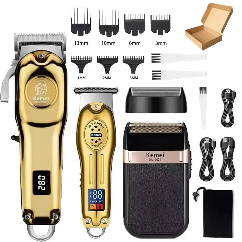 Kemei KM-678 KM-2024 KM-2628 Professional Electric Hair Clippers Beard Clipper Rechargeable Men's Shaver Hair Trimmer Kit