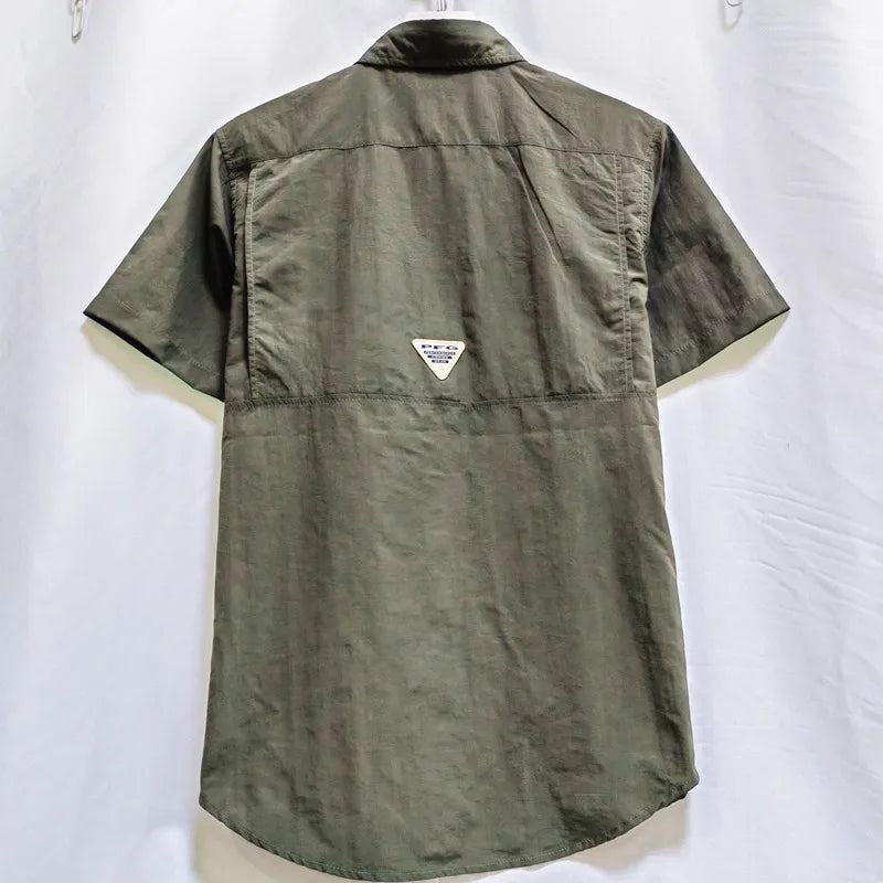 Camisa para hombres Spring/Summer New Long sleeved Short sleeved Classic Polo Collar Shirt Top Pocket Men's Casual Shirt 2024