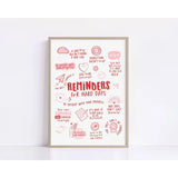 Reminders for Hard Days, Mental Health Office Decor, Therapy Poster, Positive Affirmations, Calming Corner Wall Cavans Art