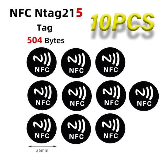 10pcs Coloful Fast Read NFC Tag Sticker 13.56MHz 540bytes RFID NFC Label Stickers Adhesive Tags for NFC Phones Self-adhesive 