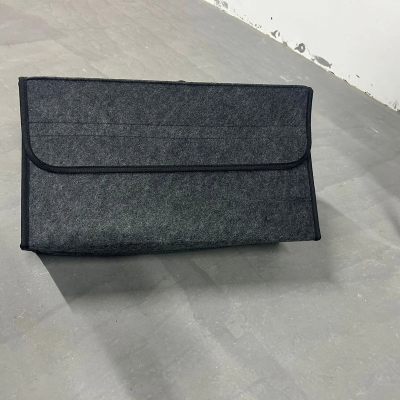 Gray Anti Slip Car Trunk Organizer Bag Multi Compartment Soft Felt Storage Box for Boot Tools & Auto Accessories