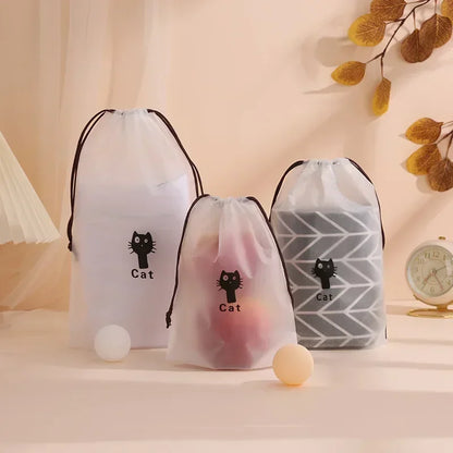 Clear Waterproof Travel Makeup Bag Cosmetic Organizer Drawstring Storage Bag Toiletry Bag