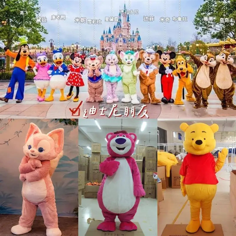 Mascot Costume Disney Winnie Bear Mascot Costume Donald Duck Funny Hilarious Cosplay Suit Anime Characters Performance Outfits