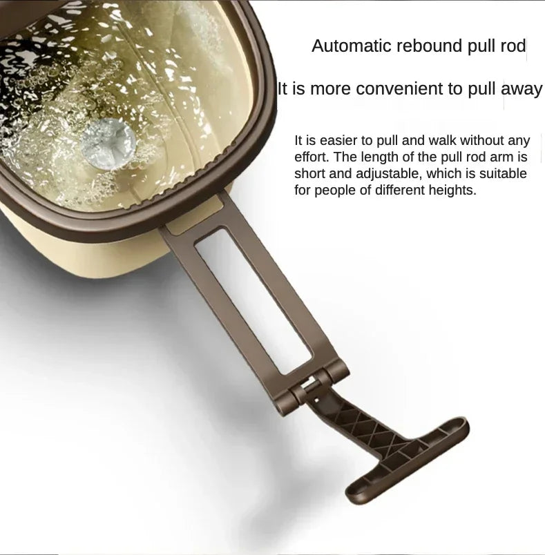 Flat Squeeze Mop 360 Degree Rotatable Stainless Steel Basket Microfiber Pads Cleaning Floor Mop Bucket Extended Handle Home