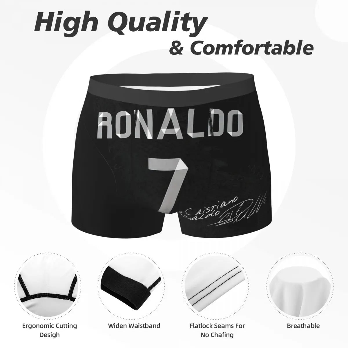 Boxer Briefs Shorts Cristiano Ronaldo Cr7 Underwear Men Ventilated Underwear for Men Boyfriend Gifts
