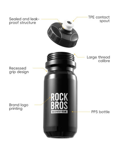 ROCKBROS Cycling Water Bottle 600ml Lightweight Bottle With Dust Cover Gym Water Kettle Drink Outdoor Sports Bike Accessories