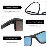 ZENOTTIC Polarized Sunglasses for Men Shades Lightweight TR90 Frame UV400 Protection Square Outdoor Travel Driving Sun Glasses