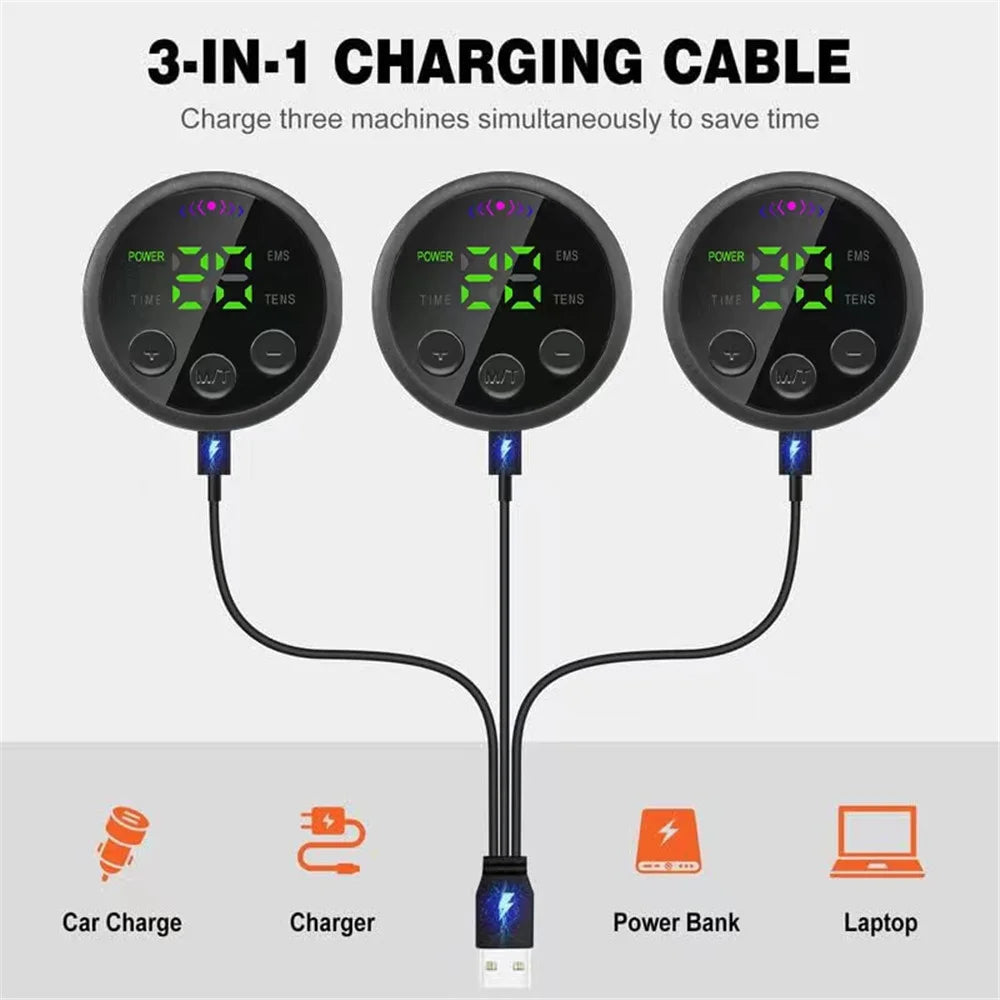 EMS Belt Massage Set Abdominal Fitness Device Intelligent Belt Full Body Muscle Stimulation Trainer USB Charging Version